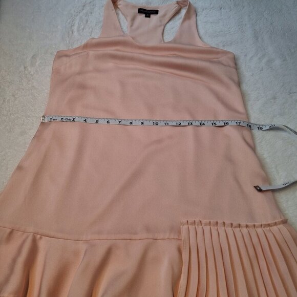 Banana Republic Satin Midi Dress Sz 6 Racerback Tiered Party Cocktail Neutral - Picture 14 of 16